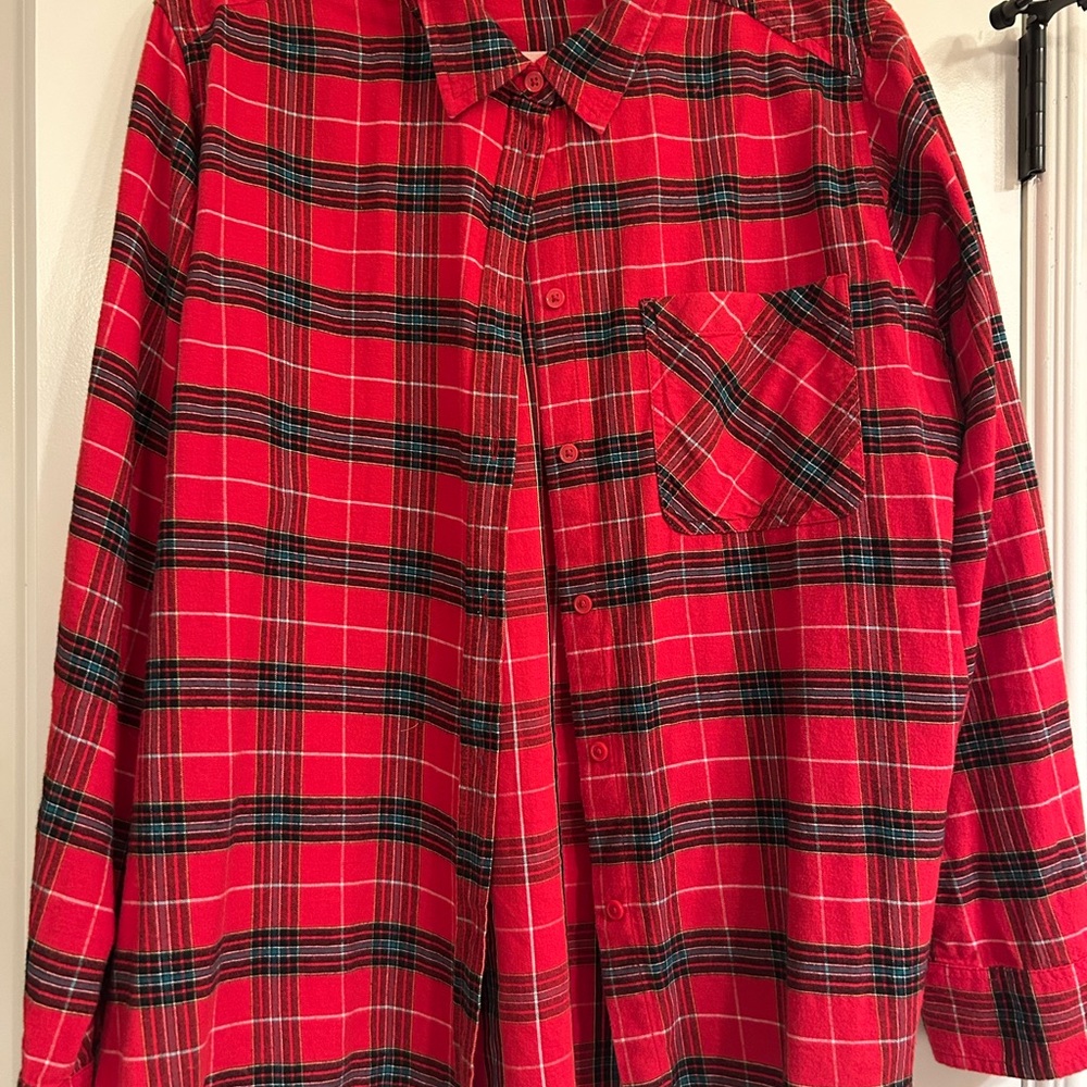 Time and Tru Red Plaid Shirt